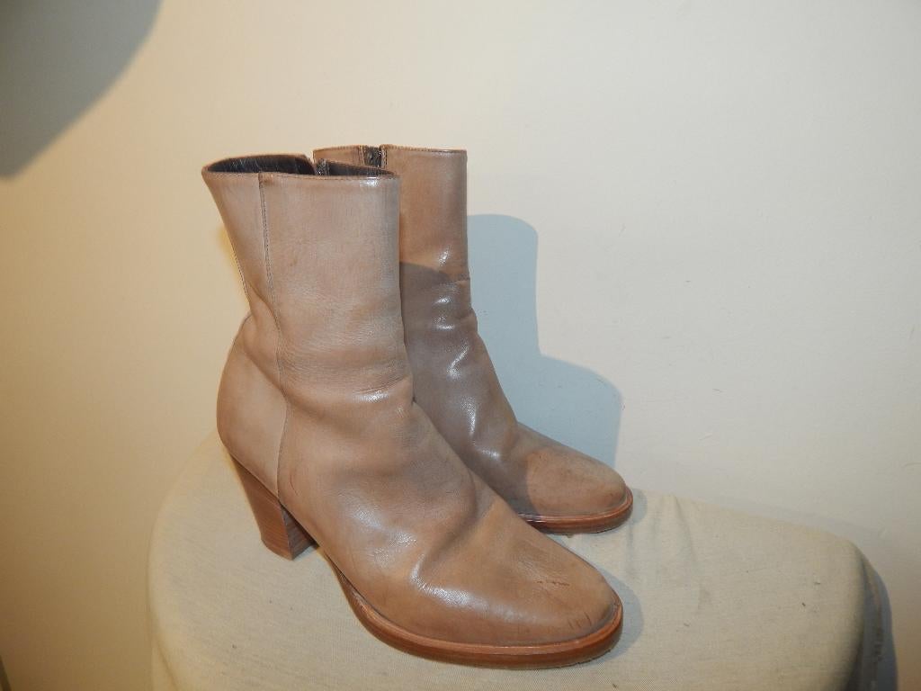 AF Vandevorst leren laarzen mooie tint gemelleerd old look38, Kleding | Dames, Schoenen, AF Vandevorst, Verzenden, Beige, Lage of Enkellaarzen