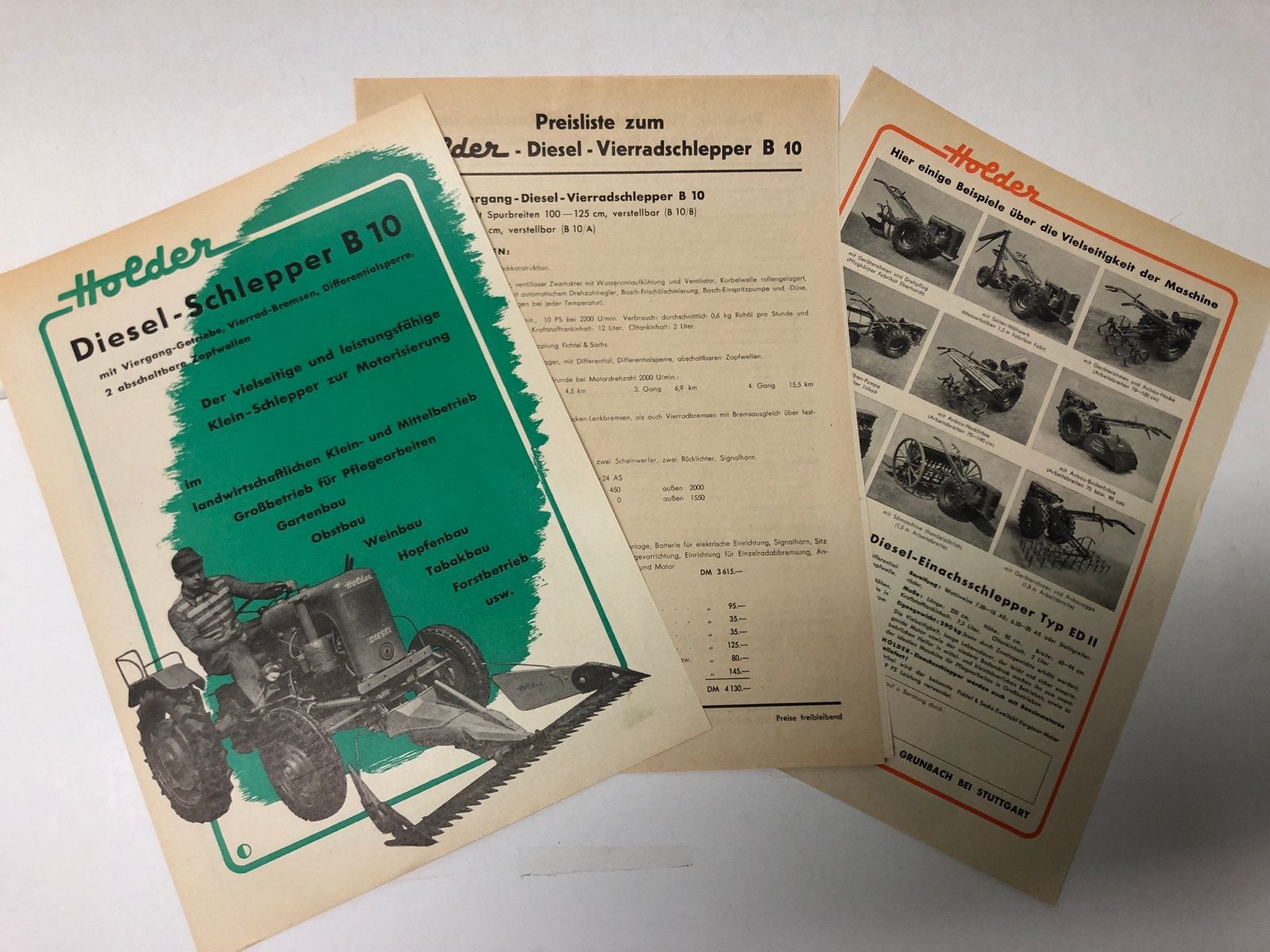 Holder Diesel-Schlepper B 10 en Diesel-Einachsschlepper Typ, Ophalen of Verzenden, Gelezen, Algemeen