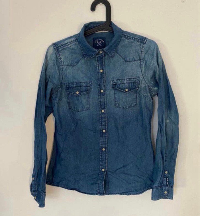 Dames blouse / spijkerjasje. Maat S, Verzenden, Zo goed als nieuw, Maat 36 (S), Blauw