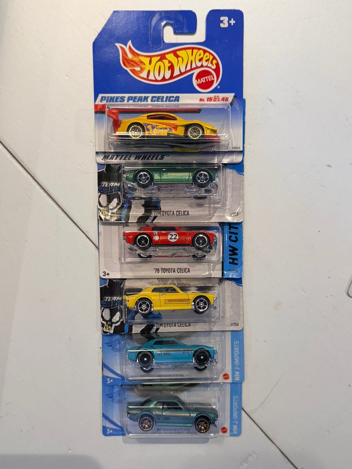 Hot Wheels Toyota Celica 5x, Hobby en Vrije tijd, Ophalen of Verzenden, Zo goed als nieuw, Auto