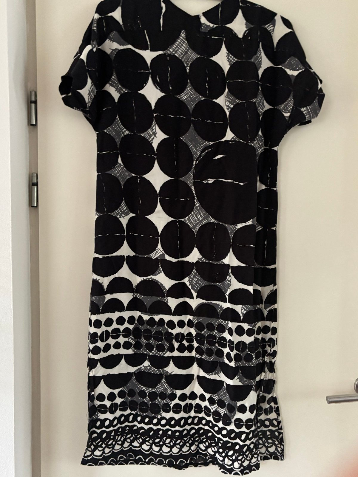 Didi viscose kaftan/tuniek zwart wit maat 38, Maat 38/40 (M), Verzenden, Zwart, Zo goed als nieuw