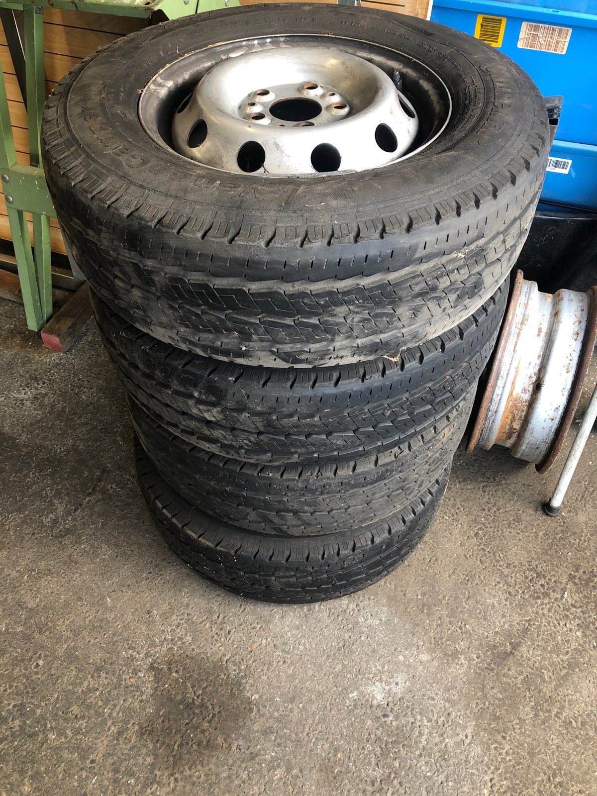 4x Continental VanContact Camper banden op stalen velg, Ophalen, Gebruikt