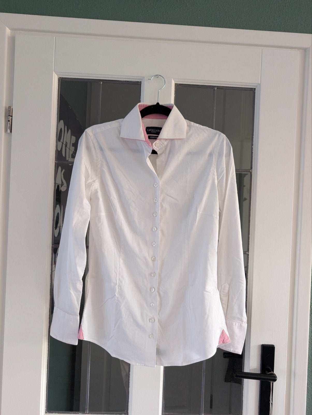 Cavallaro Napoli Witte Stretch Blouse Maat S, Maat 38/40 (M), Wit, Cavallaro Napoli, Ophalen of Verzenden