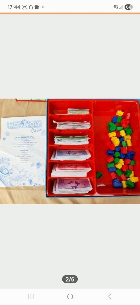 Monopoly Junior Bordspel voor kinderen vanaf 5 jaar, Ophalen, Parker, Gebruikt, Een of twee spelers