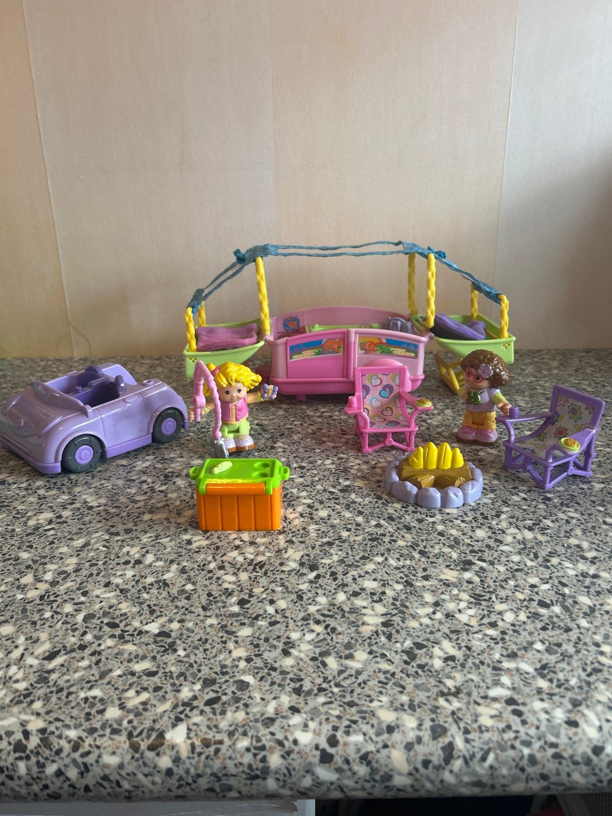 Fisher-Price Little People Camper Set met Auto en Figuren, Kinderen en Baby's, Ophalen of Verzenden, Gebruikt, Jongen of Meisje