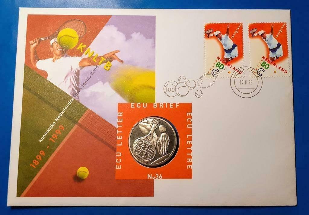 ECU brief 36 100 jaar KNLTB - 1999, Postzegels en Munten, Verzenden, Overige materialen, Nederland