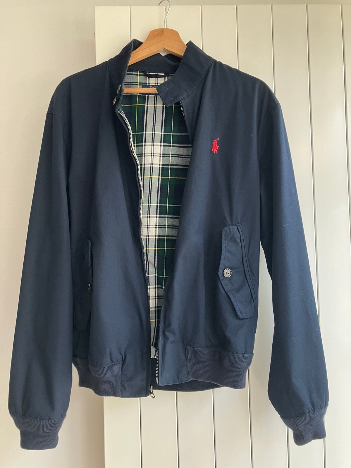 Polo Ralph Lauren jas (S) Bedford twill jacket bomberjack, Ophalen, Zo goed als nieuw, Blauw