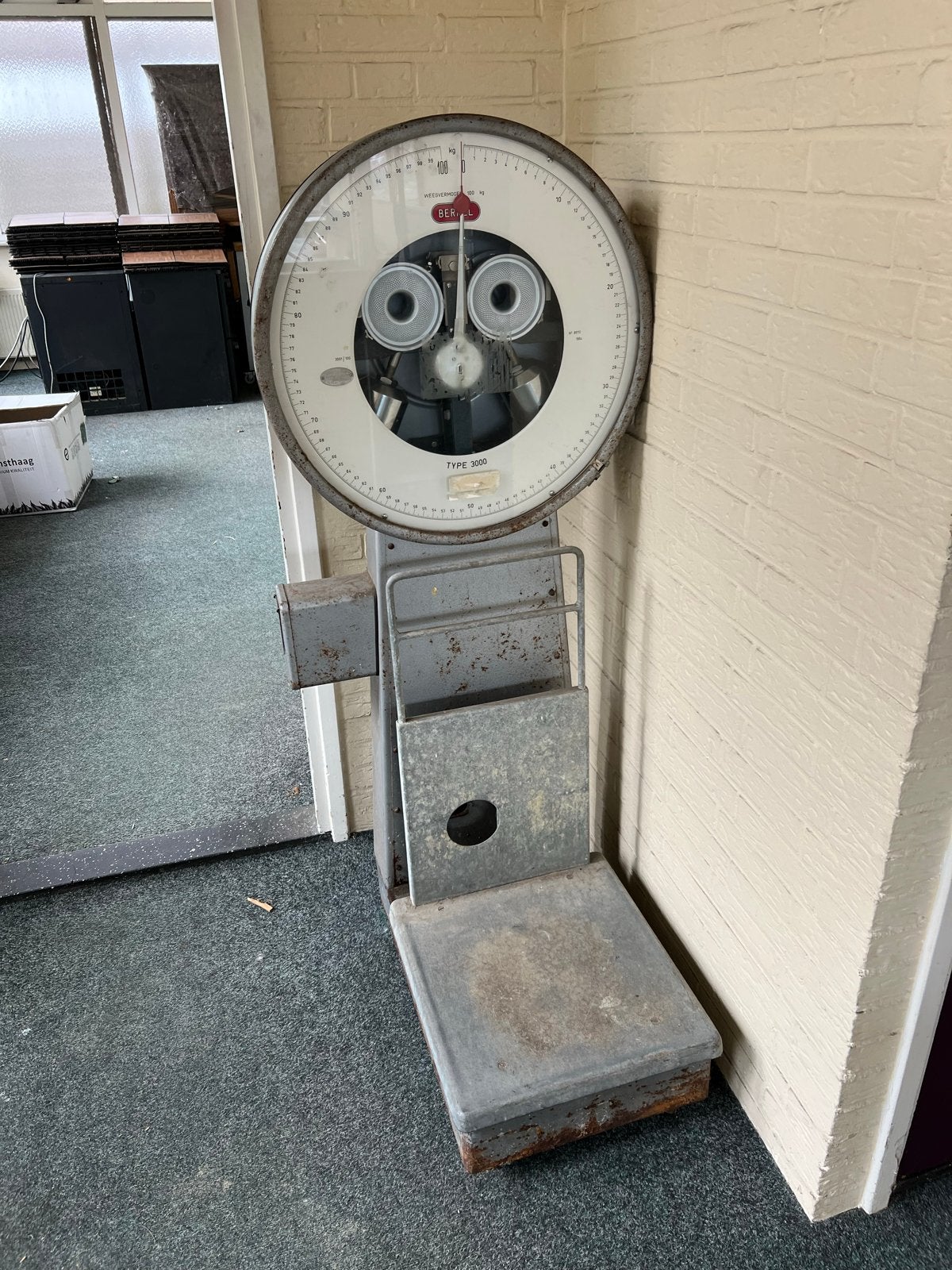 Vintage Berkel Vloerweegschaal Type 3000 - 100 kg - 1964, Ophalen, Gebruikt, Vloerweegschaal, 50 tot 100 kg