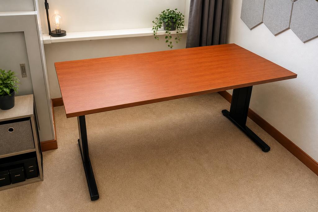 Directiebureau 80x160 cm met houten blad, Huis en Inrichting, Bureaus, Ophalen, Gebruikt, Hout, Overige typen