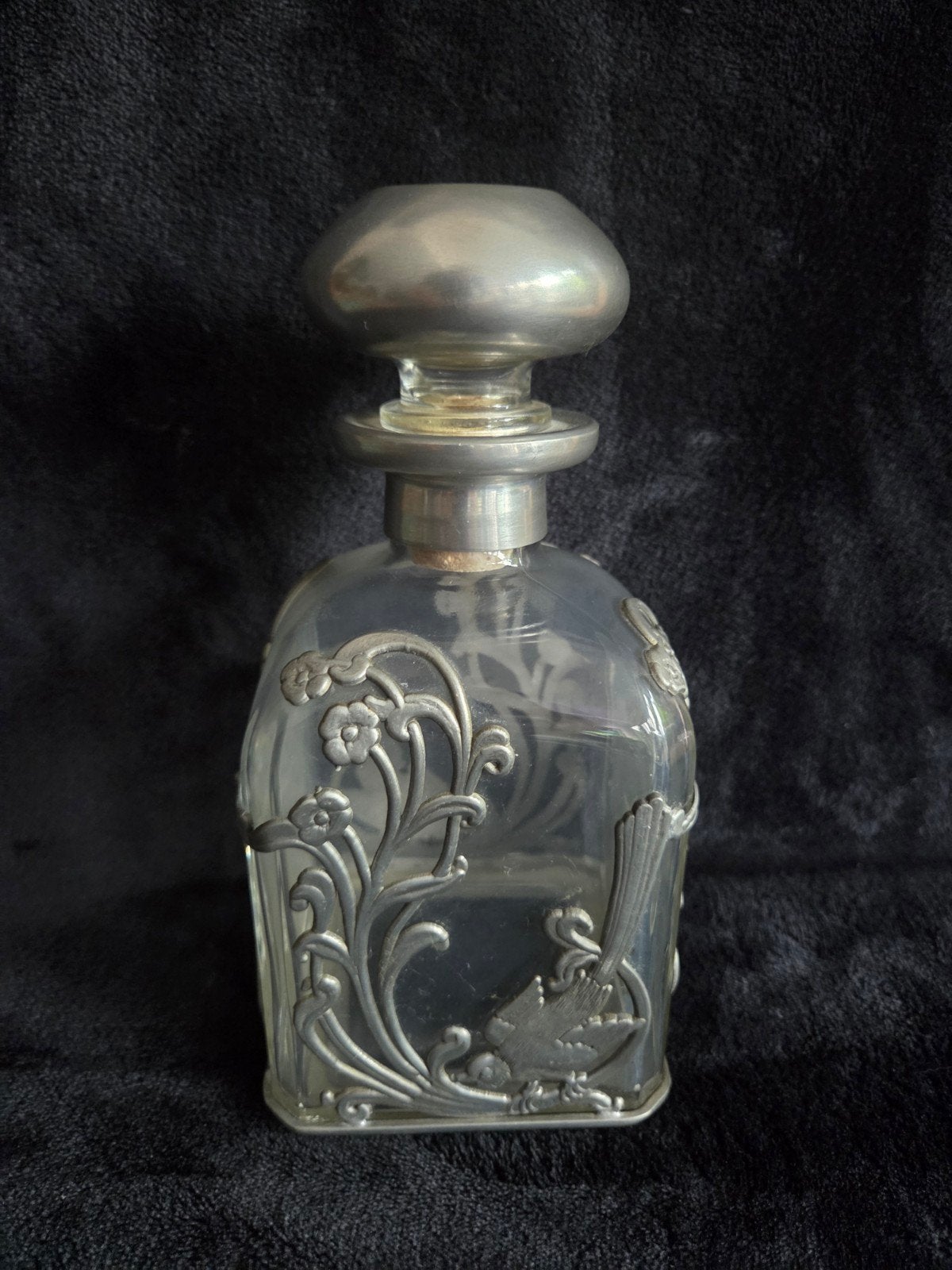 Art Nouveau Karaf met Tinnen Montuur - Les Potstainie, Ophalen of Verzenden