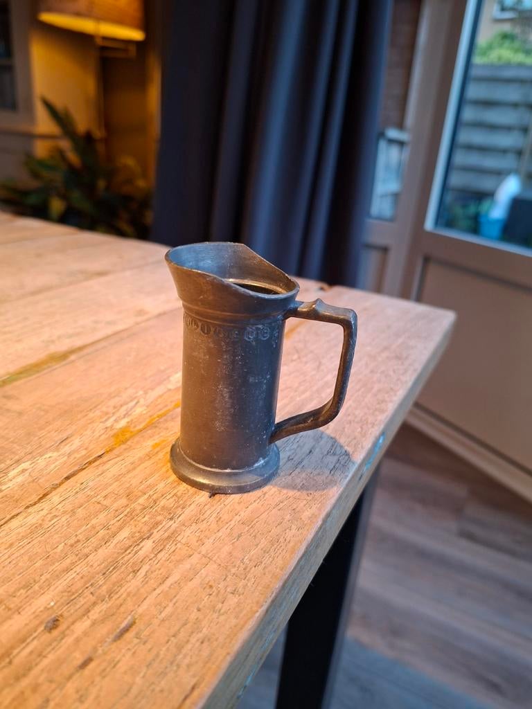 Tinnen Maatbeker 1/2 Deciliter - Foca Oosterbeek Gemerkt, Antiek en Kunst, Ophalen of Verzenden