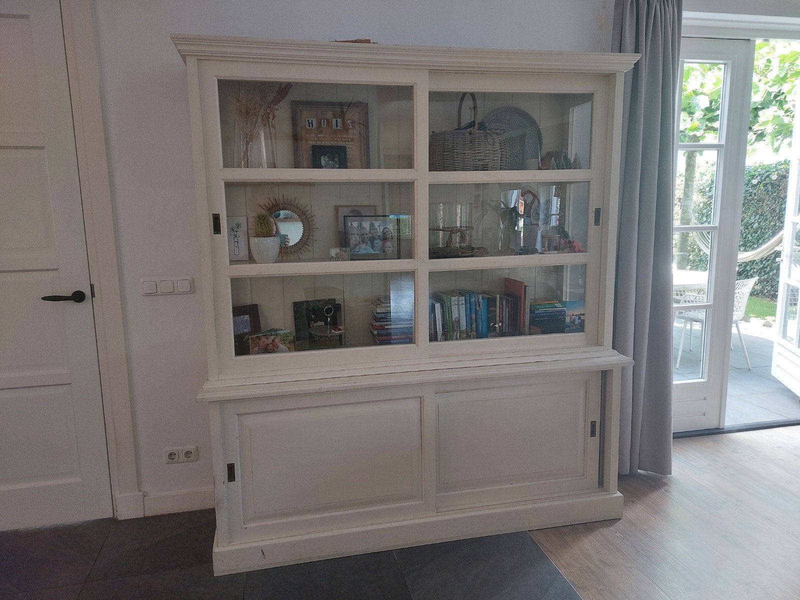 Kast,  apothekerskast / vitrinekast, gebruikt, Ophalen, 100 tot 150 cm, Glas, 25 tot 50 cm