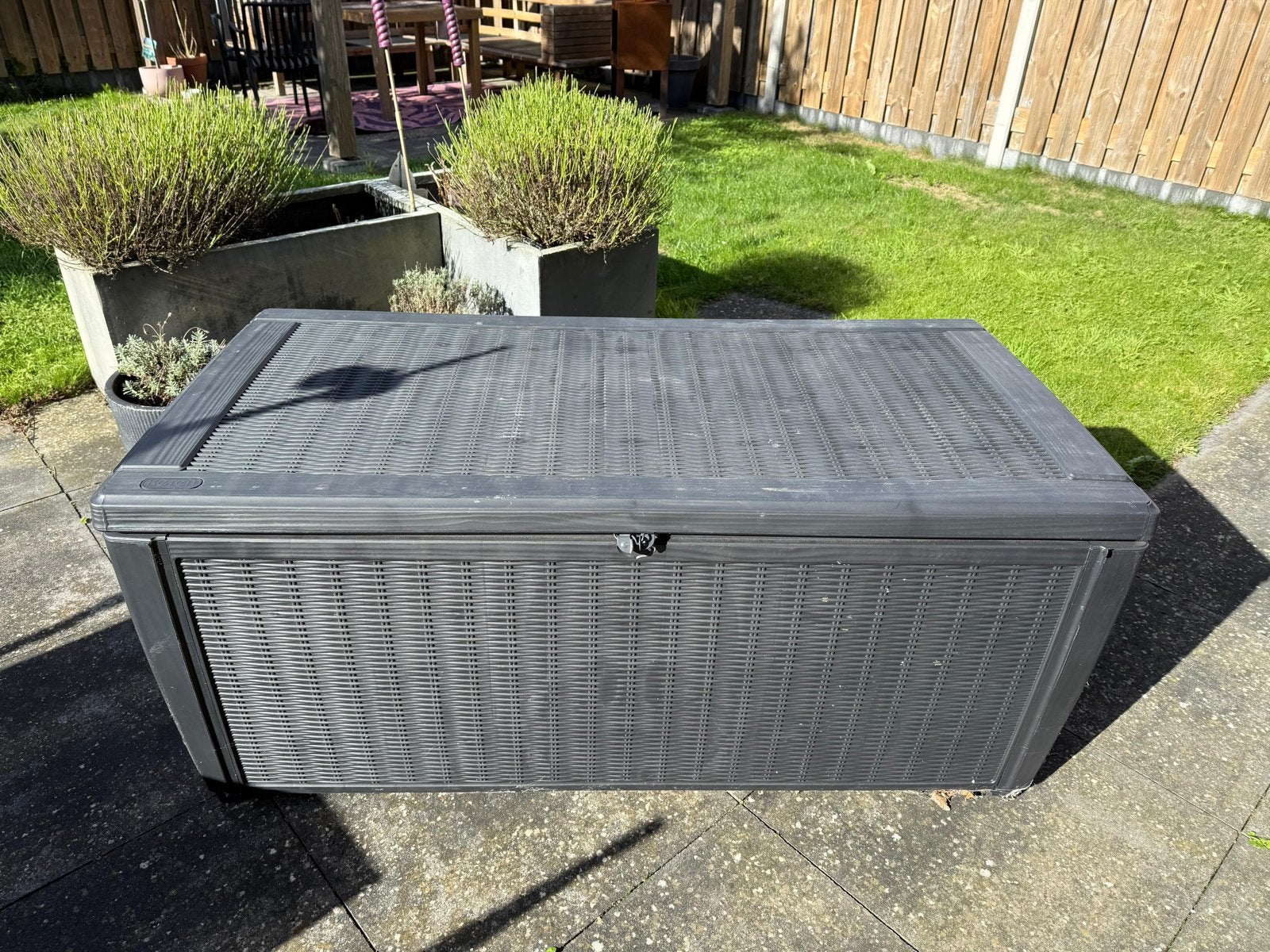 Ruime kunststof opbergbox voor tuin of balkon, Ophalen, Gebruikt, Kunststof, Overige typen