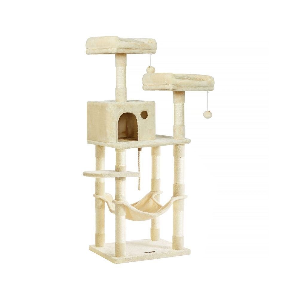 Kattenmeubel Krabpaal Kattenboom Beige L 55x45x143cm, Dieren en Toebehoren, Krabmeubelen, Ophalen of Verzenden, Nieuw, Krabpaal