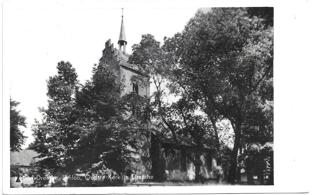 AK Anloo - Oudste Kerk in Drenthe, Verzenden, 1940 tot 1960, Gelopen, Drenthe