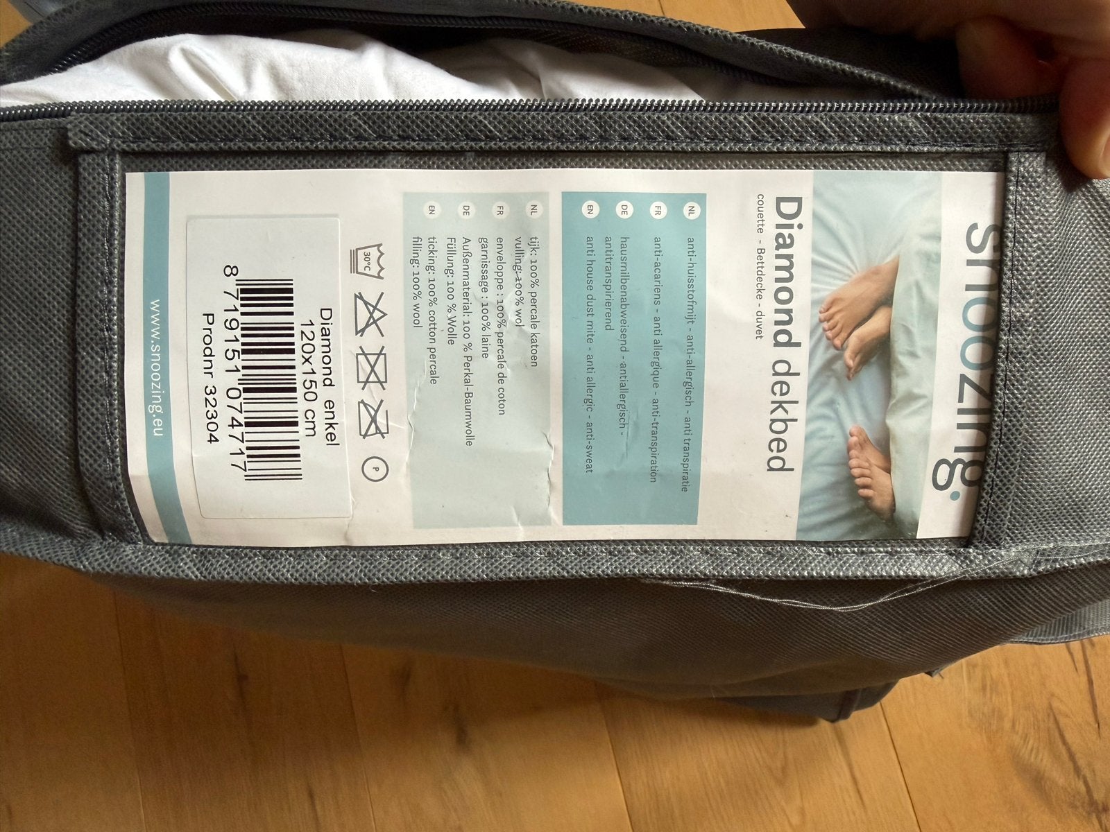 Snoozing Diamond dekbed 120x150 cm - 100% wol, Gebruikt, Overige merken, Wit, Deken of Dekbed