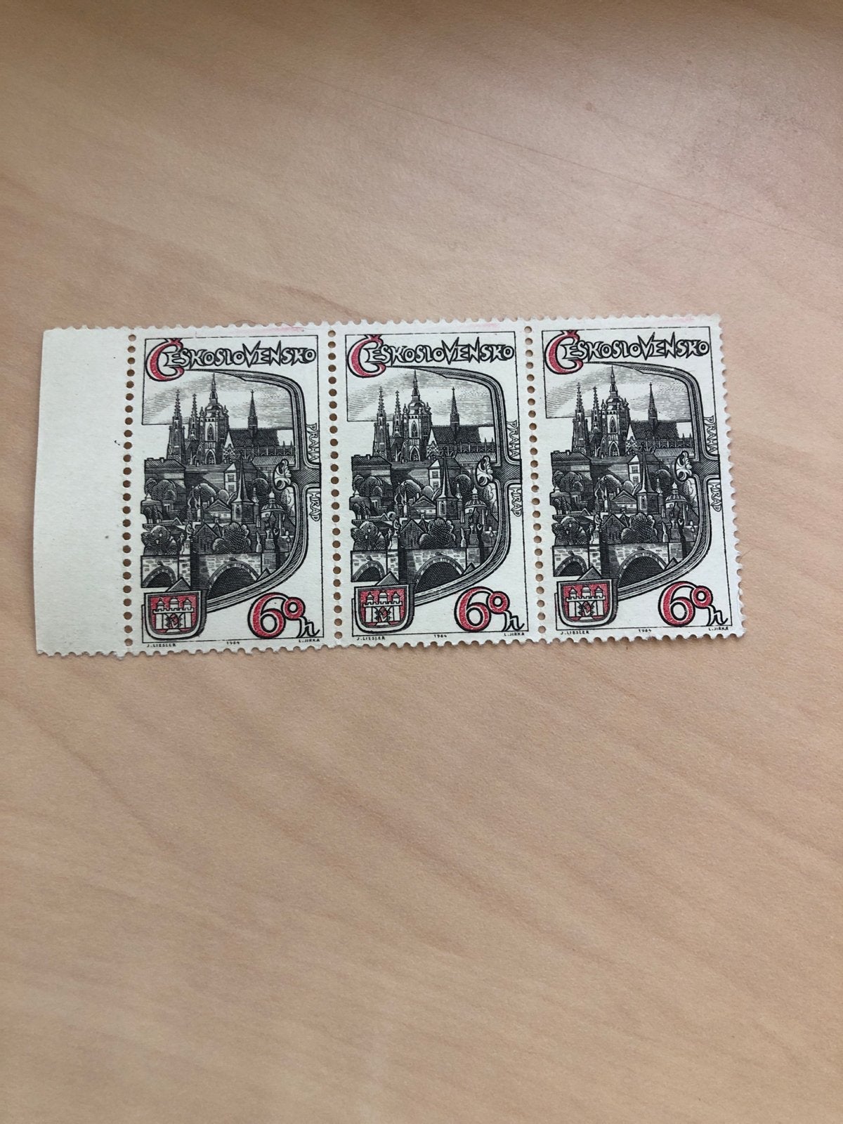 Tsjechoslowakije postzegelblok 6h Praag kasteel, Verzenden, Postfris