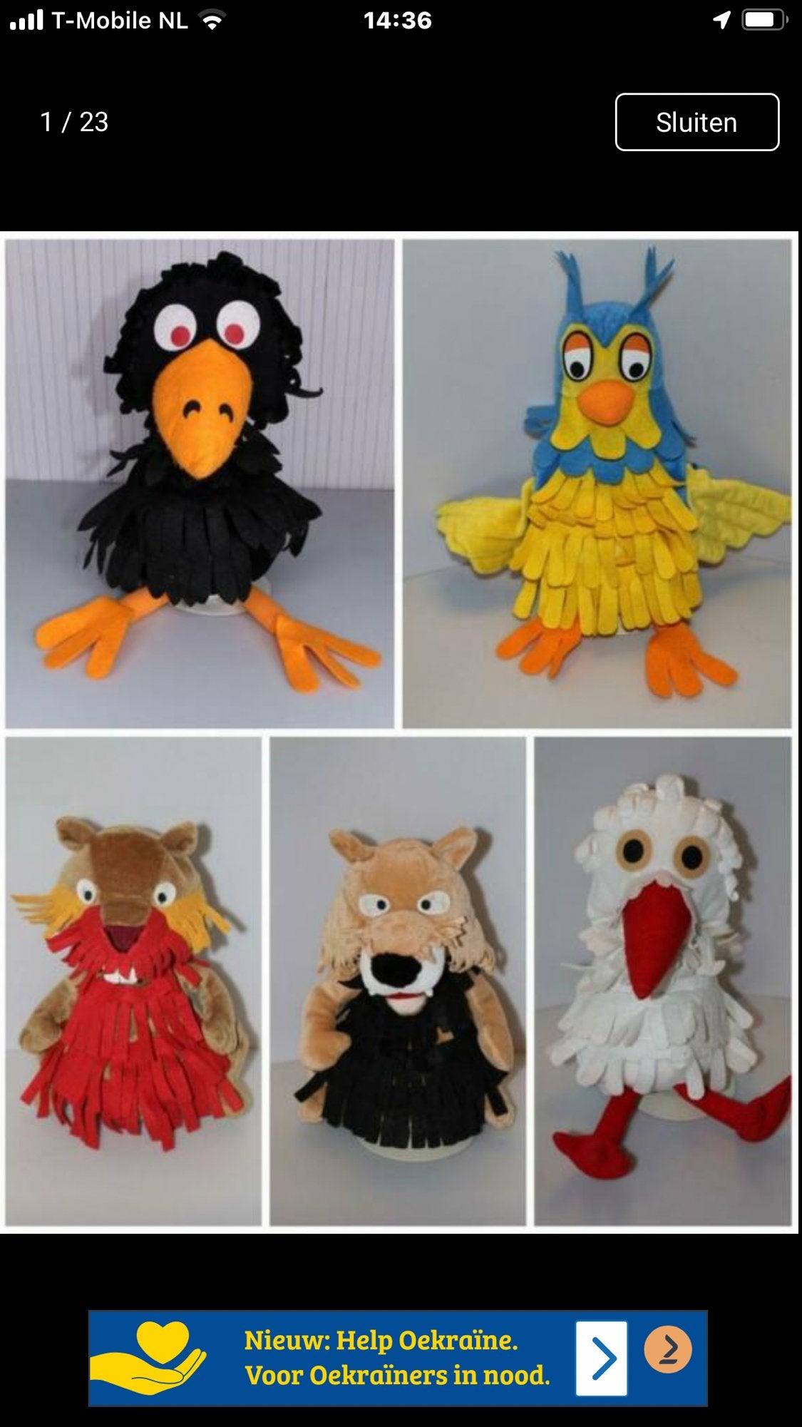 Knuffel Fabeltjeskrant poppen - Diverse karakters, Gebruikt, Overige merken, Overige karakters, Overige typen
