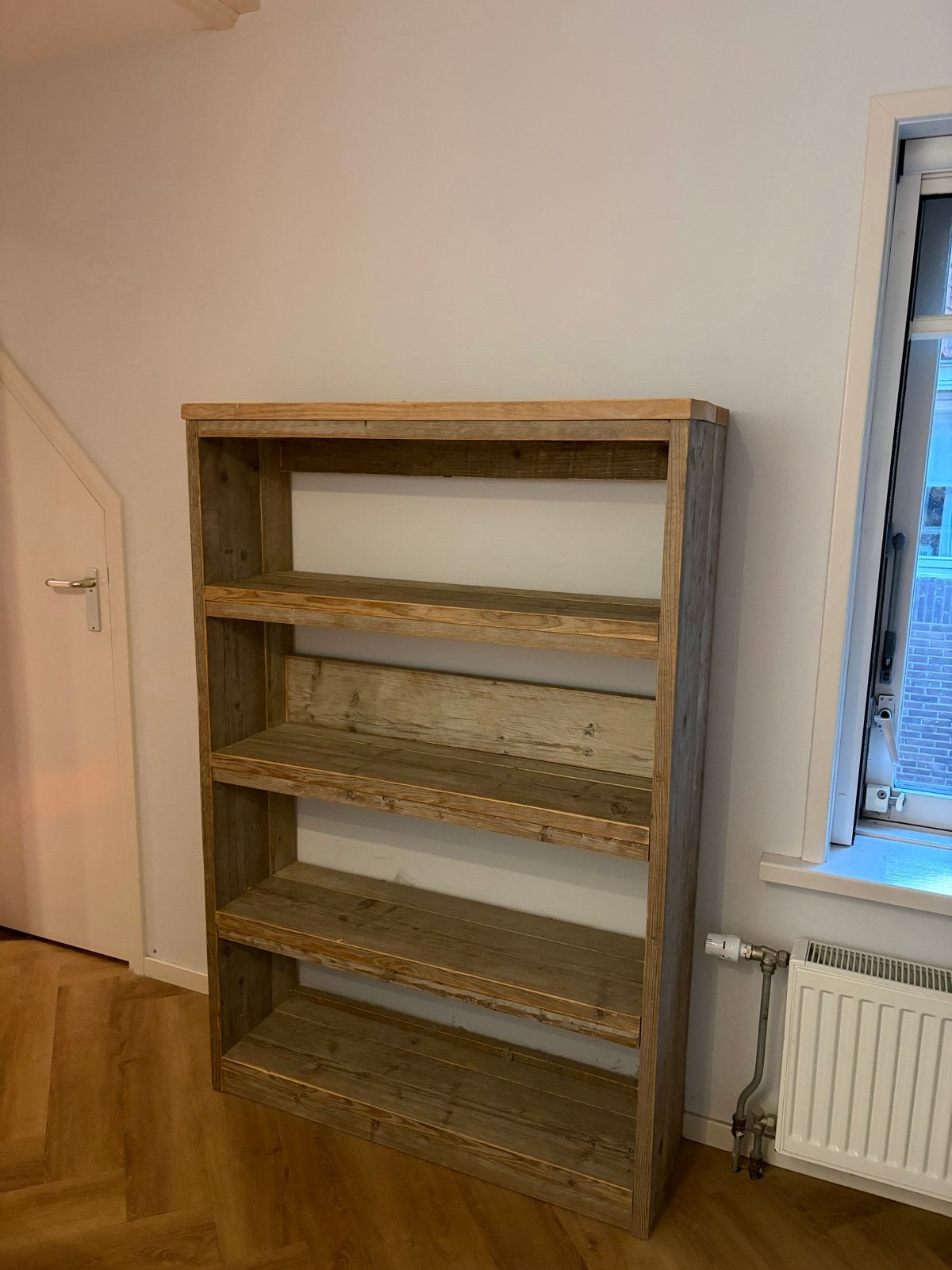 Steigerhouten meubelset: Kast, Bed en 2 Planken, Huis en Inrichting, Met plank(en), 100 tot 150 cm, Nieuw, 25 tot 50 cm
