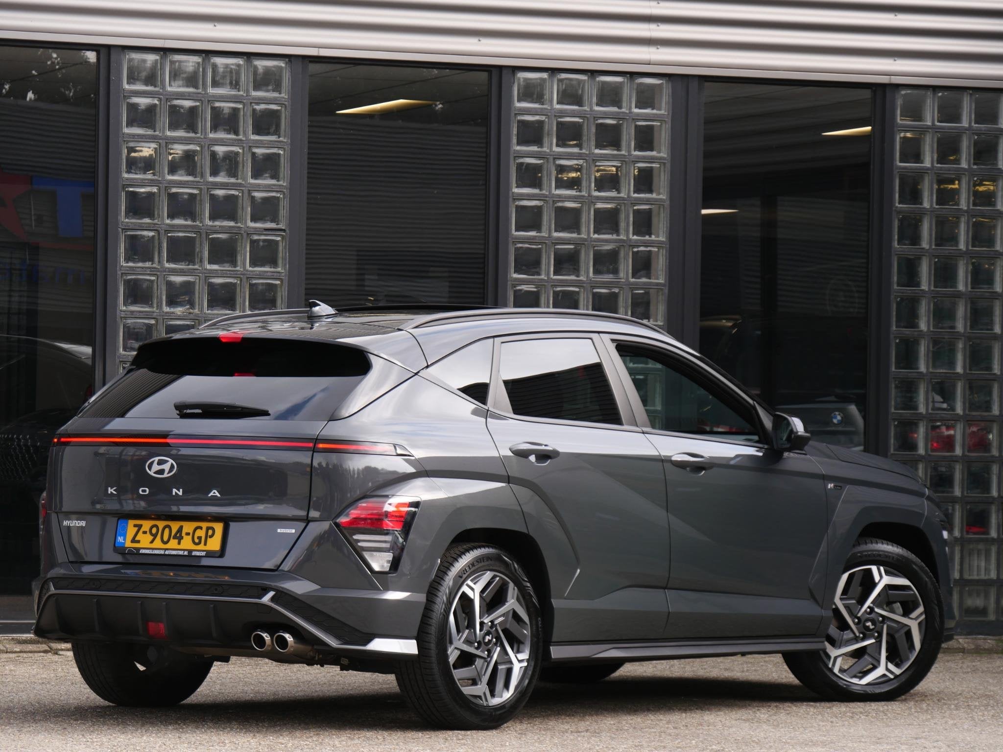 Hyundai Kona HYBRID N-LINE SKY/ PANORAMADAK/ TREKHAAK/ NL-AU, Auto's, Dealer onderhouden, Stof, Gebruikt, Euro 6