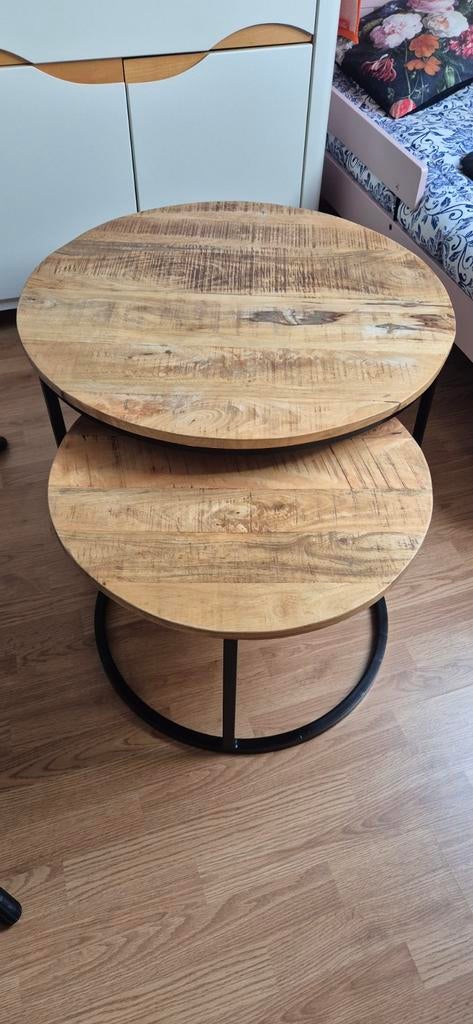 Mooie set mangohouten salontafels, Huis en Inrichting, Ophalen