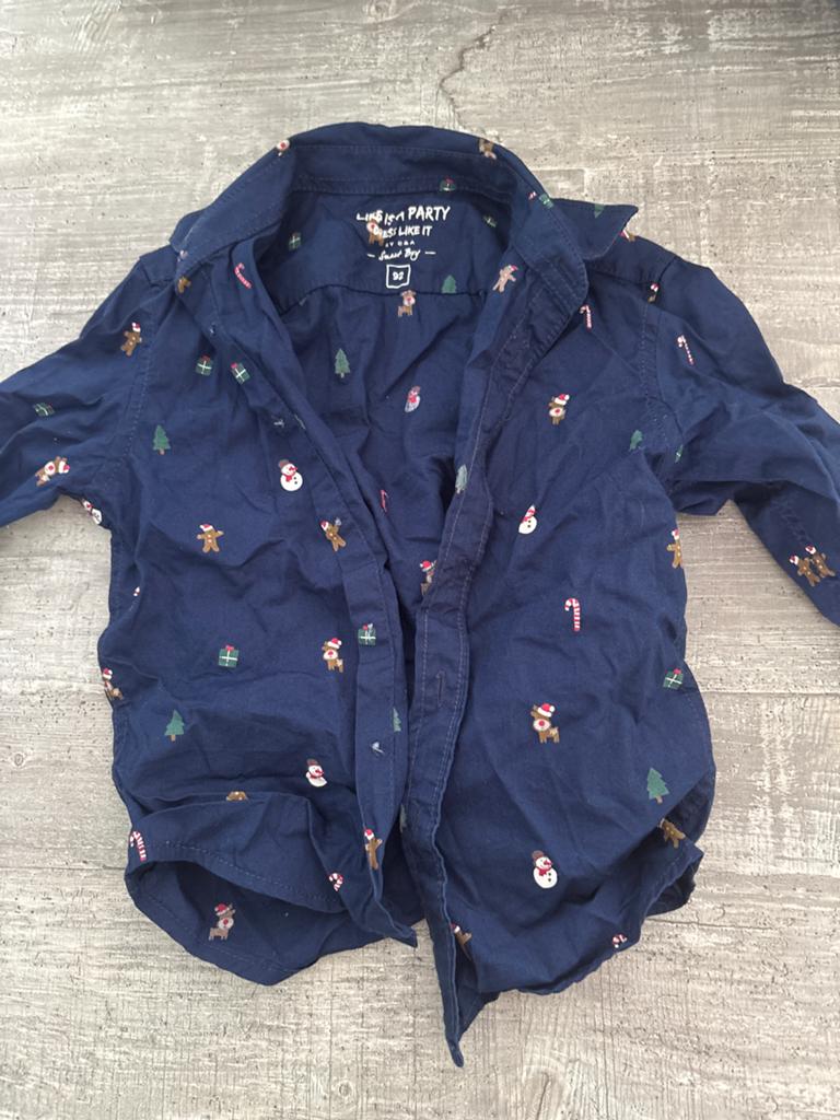 Kerst blouse maat 92 - Jongens of Meisjes, Ophalen of Verzenden, Gebruikt, Jongen of Meisje, Overhemd of Blouse