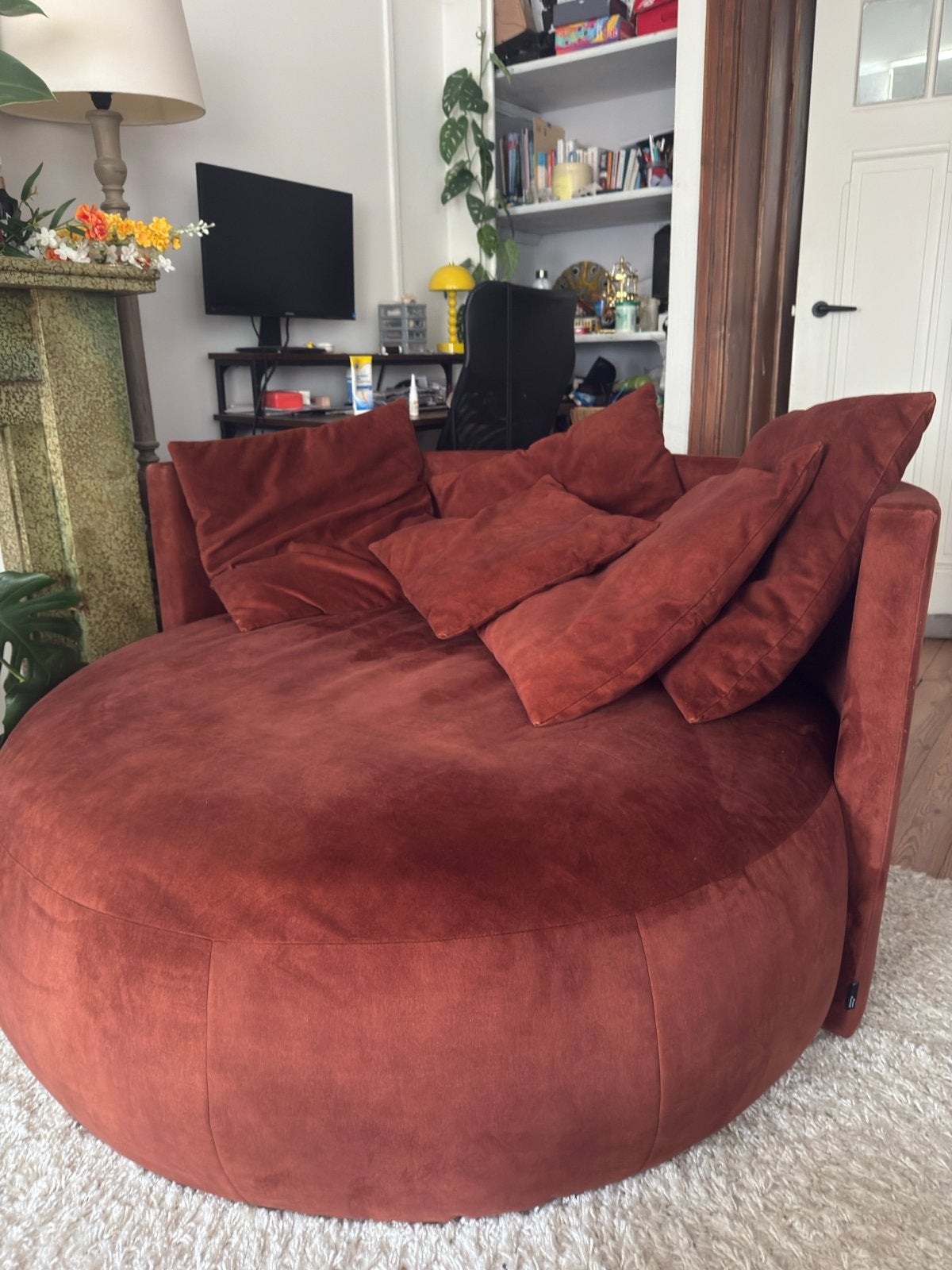 MOET WEG! Passe Partout ronde bank, Ophalen, Eenpersoons, 125 tot 150 cm, Zo goed als nieuw