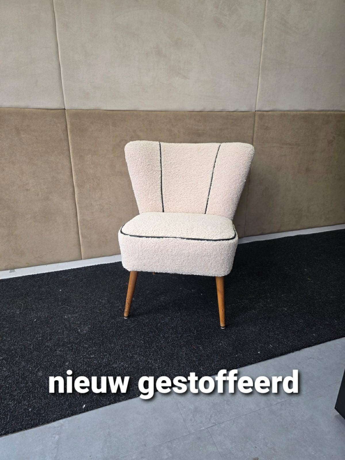 vintage cocktail stoeltje nu opruiming 249 euro, Ophalen, Minder dan 75 cm, Zo goed als nieuw, Stof