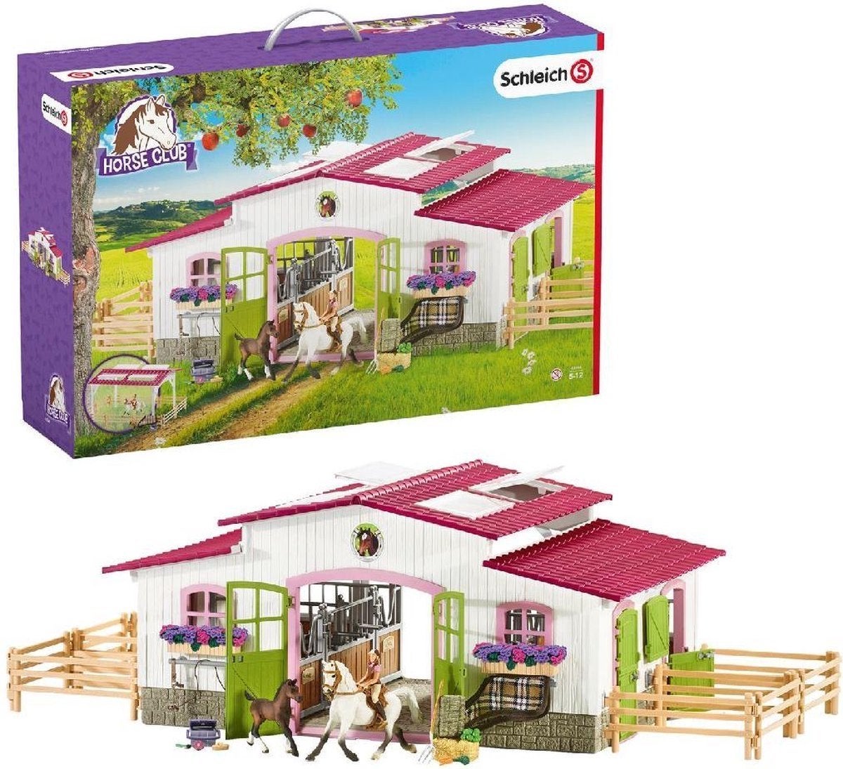 Schleich Horse Club Manege met paarden en ruiter 42344, Ophalen of Verzenden, Zo goed als nieuw, Meisje