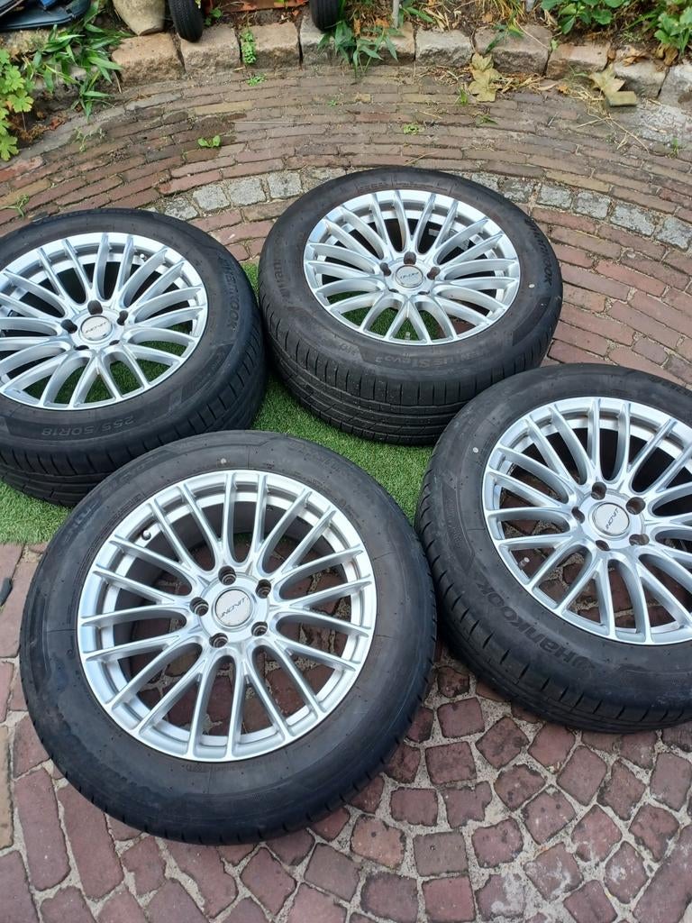 Velgen 18 inch,banden hankook ventus S1, 255-50-18, Gebruikt, 16 km/u of meer, 46 km of meer, Ophalen