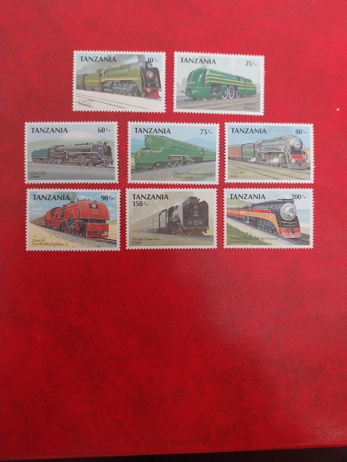 Tanzania 573-580 treinen 1989 postfris mi 13 eu, Ophalen of Verzenden, Treinen