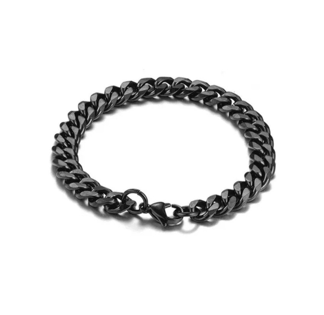 Stoere Cubaanse armband, Ophalen of Verzenden, Nieuw, Zwart, Staal