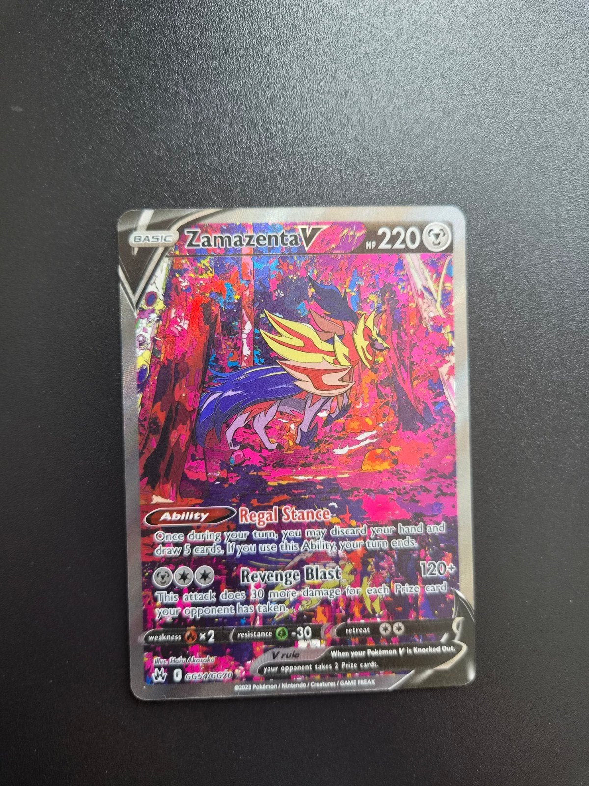 Zamezenta V Gg54 Crown Zenith Pokemon, Ophalen of Verzenden, Zo goed als nieuw, Booster, Foil