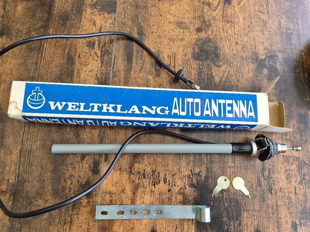 Vintage Weltklang auto spatbordantenne met doos, Ophalen of Verzenden, Nieuw