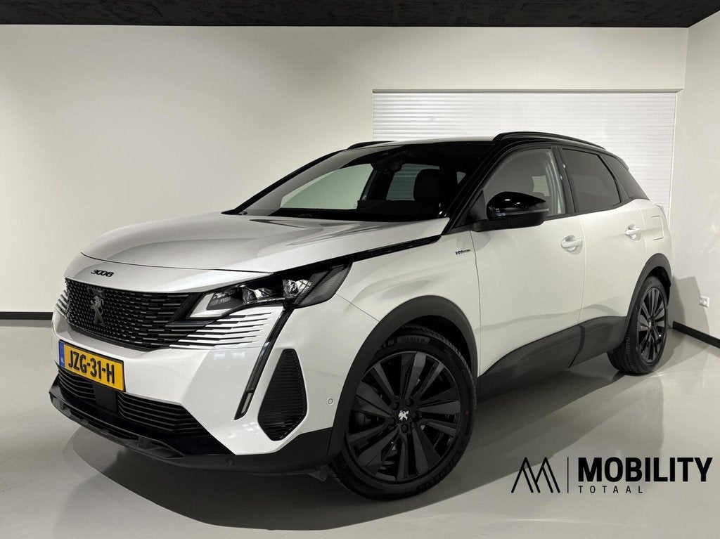 Peugeot 3008 1.6 PHEV HYbrid 225 GT|Black Pack|Memory|360|FO, Auto's, Peugeot, Wit, Bedrijf, Hybride Elektrisch/Benzine, 71 km/l
