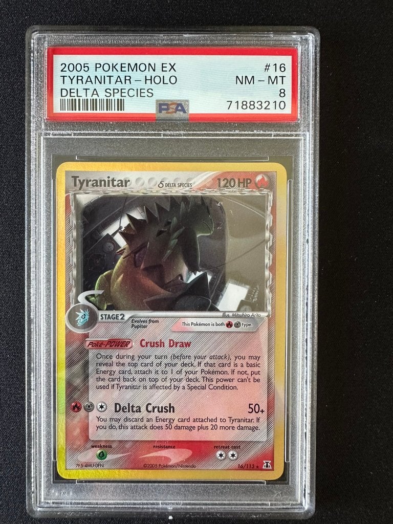 Tyranitar holo ex delta species psa 8, Ophalen of Verzenden, Zo goed als nieuw, Losse kaart