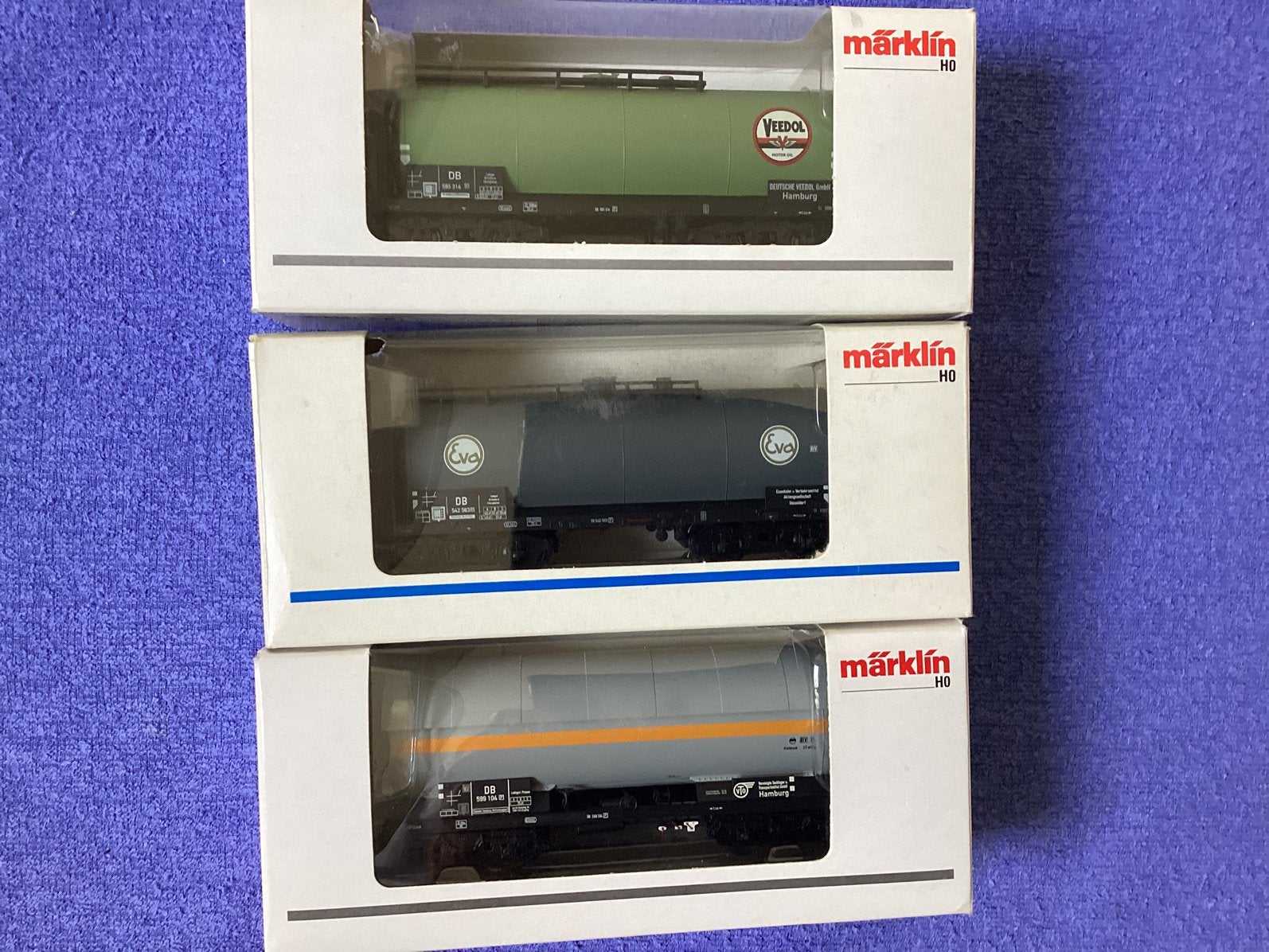 Marklin H0 3 stuks 4-assige ketelwagens, Wisselstroom, Wagon, Ophalen of Verzenden, Zo goed als nieuw