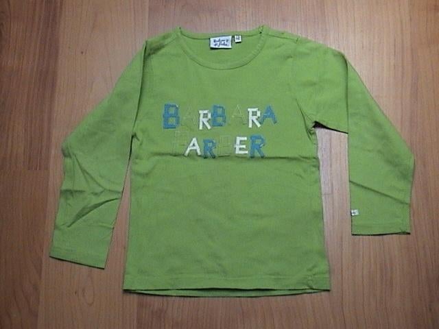 BARBARA FARBER BF groen shirt lange mouw + opdruk maat 116, Gebruikt, Meisje, Ophalen of Verzenden, Shirt of Longsleeve