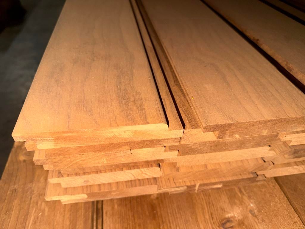 Thermo Frake halfhouts planken met ronde kanten 20x125 mm, Doe-het-zelf en Verbouw, Ophalen, Minder dan 25 mm, Nieuw, Plank