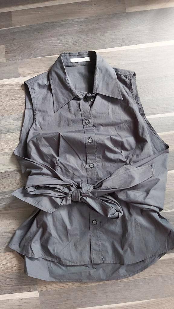 Sylver, blouse mouwloos, feestelijk, 40/42, knappe taille!, Ophalen of Verzenden, Zo goed als nieuw, Maat 38/40 (M), Grijs