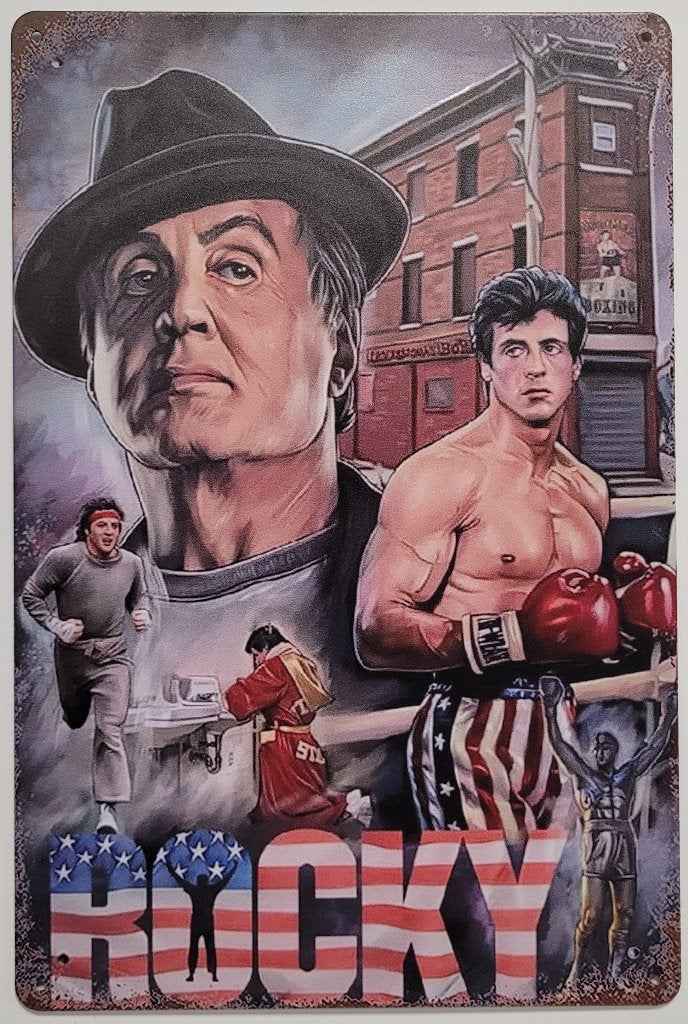 Rocky Sylvester Stallone getekend reclamebord van metaal, Info@deconoord.nl, Deco Noord, Nieuw, Ophalen of Verzenden
