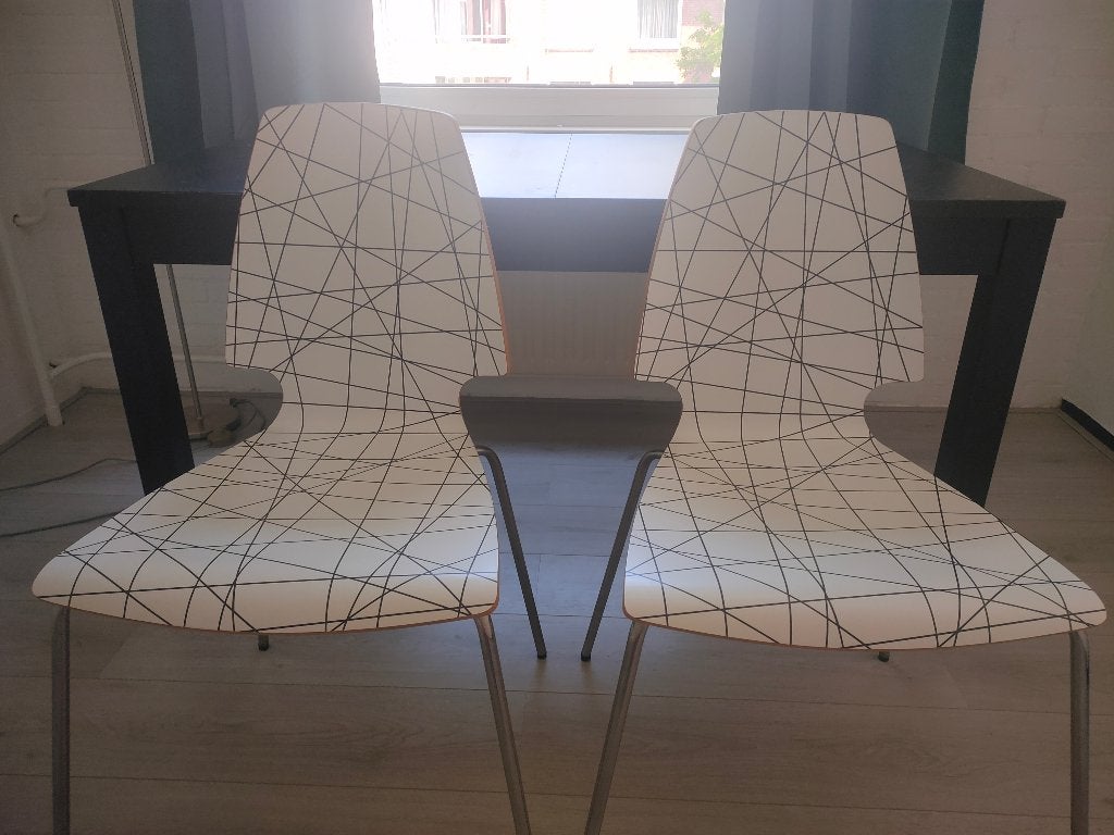 Tafel, bureaustoel en 2 stoelen, Gebruikt, Overige kleuren, Drie, Ophalen