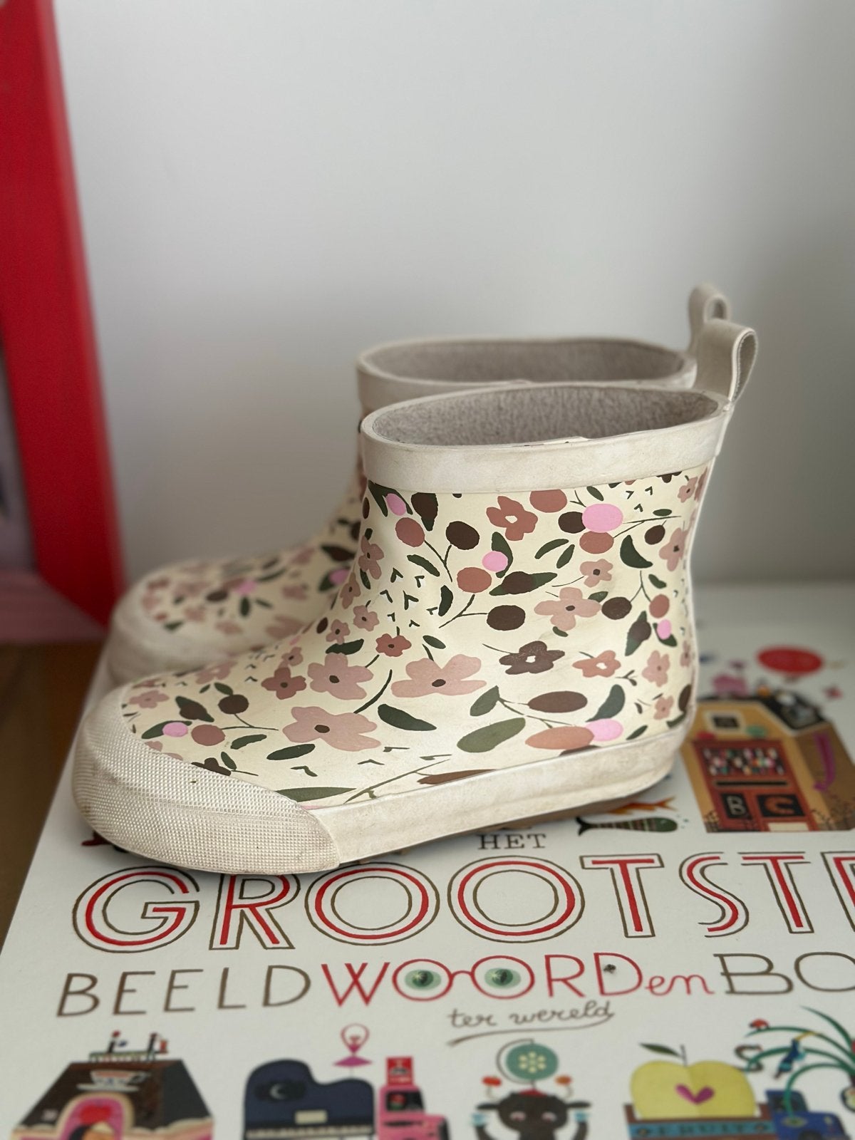 H&M Regenlaarzen met Bloemenprint - Maat 23, Ophalen of Verzenden, Gebruikt, Meisje, Laarzen