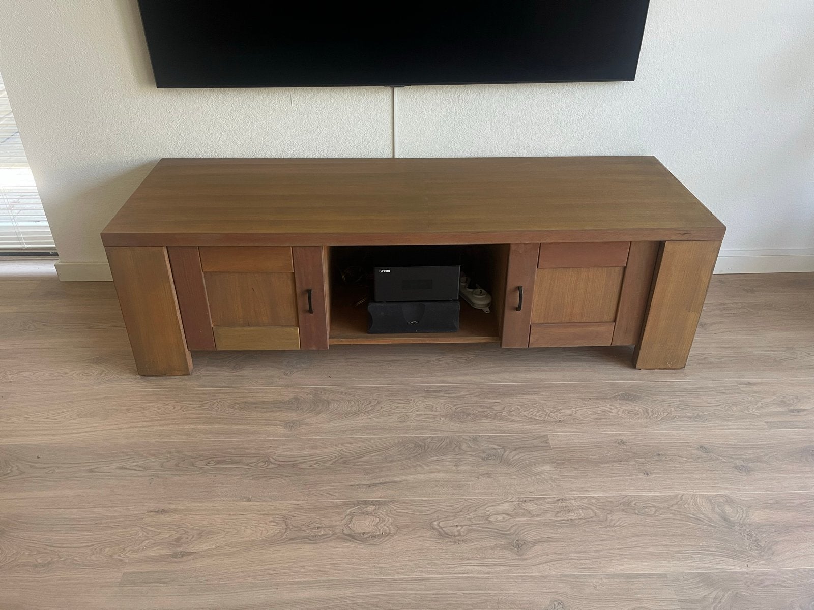 houten tv-meubel, Ophalen, Gebruikt, 150 tot 200 cm, Minder dan 100 cm