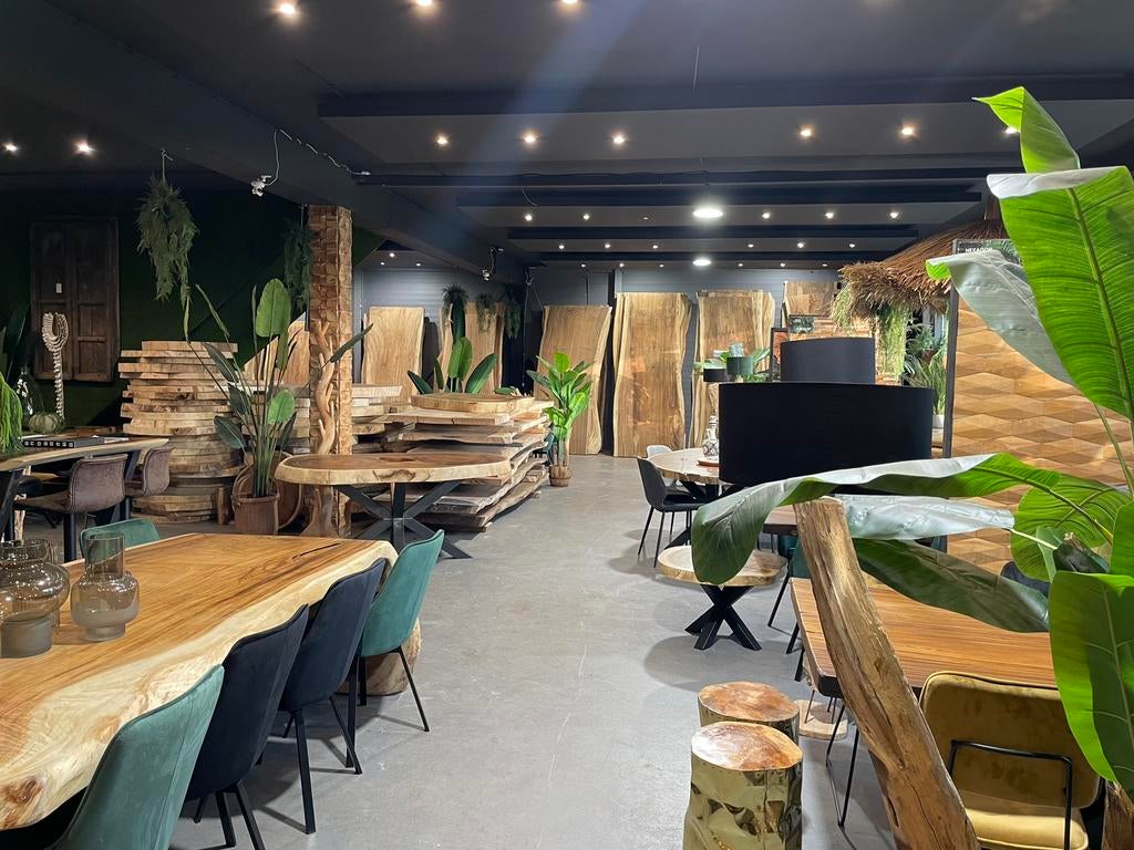 SUAR TAFEL BOOMSTAMTAFELS EETTAFEL MAATWERK GROTE VOORRAAD, Huis en Inrichting, Tafels | Eettafels, 200 cm of meer, Zo goed als nieuw