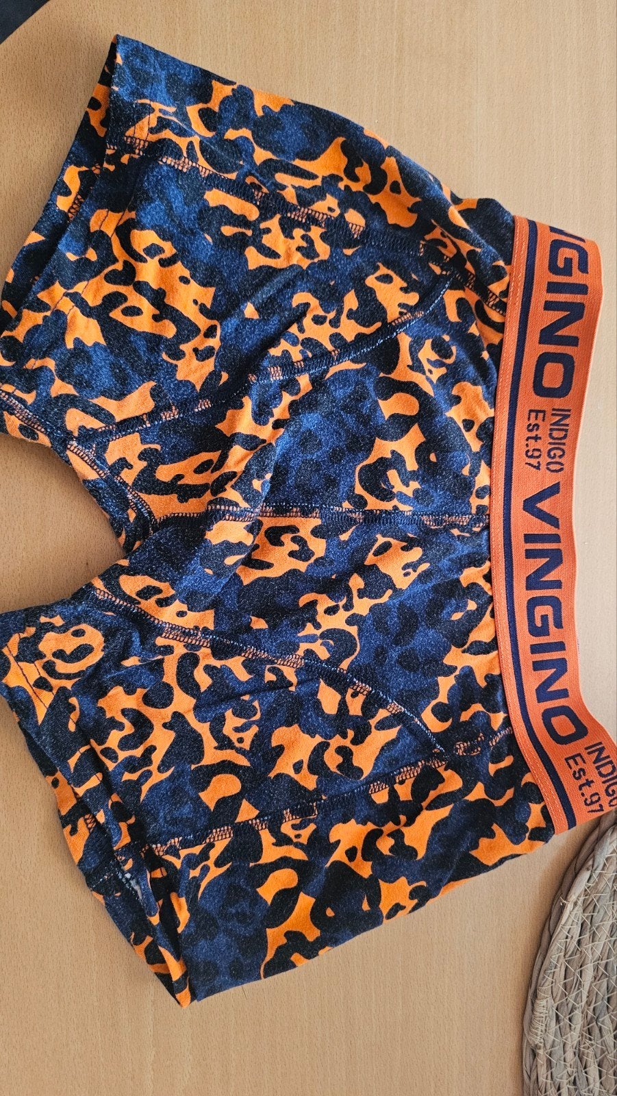 Vingino Boxershort - Oranje/Blauw Panterprint, Kinderen en Baby's, Kinderkleding | Maat 164, Verzenden, Vingino, Jongen