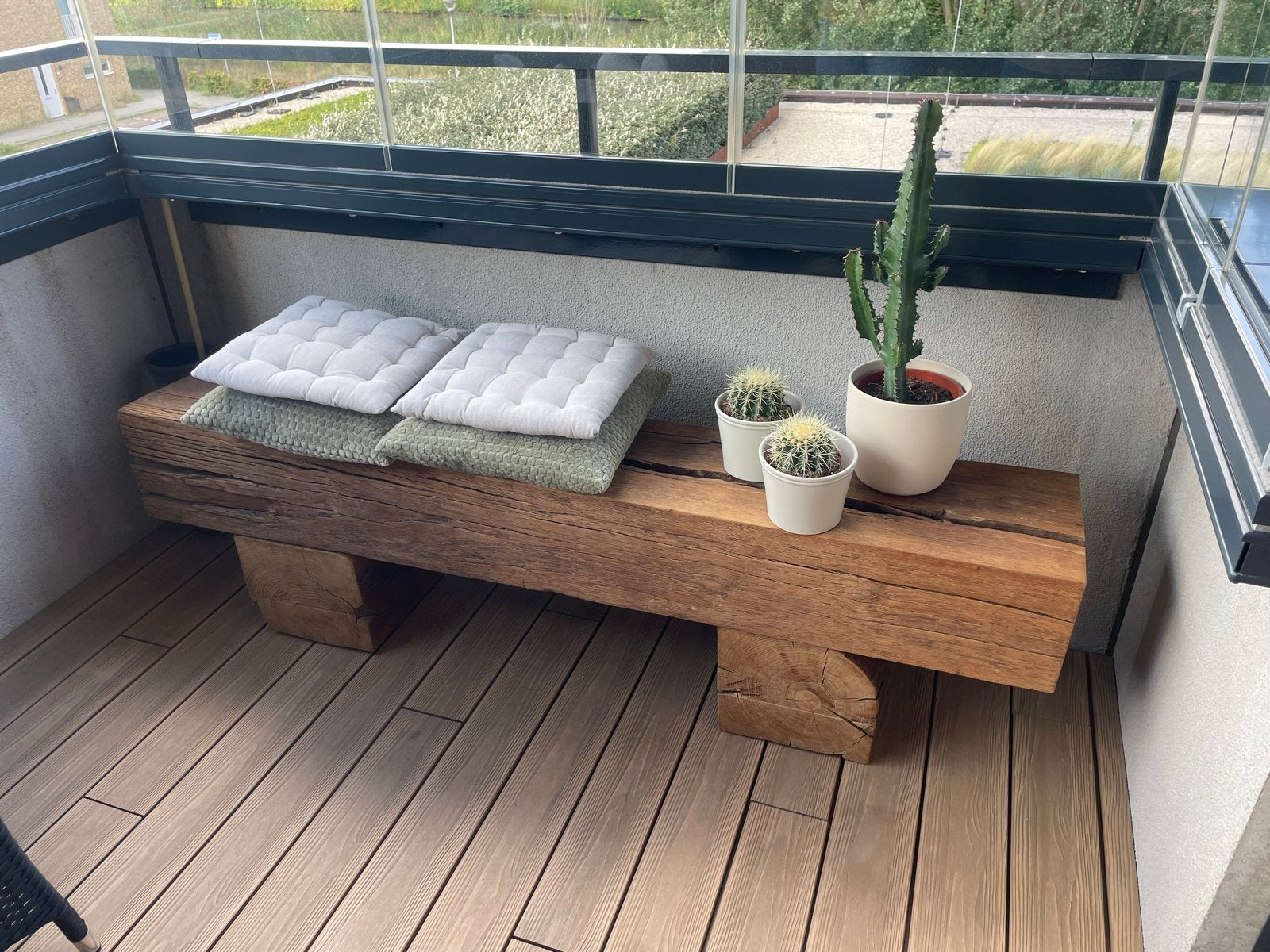 Massieve Eiken Balk - 180x30x24 cm - Ideaal voor bankje, Ophalen, Gebruikt, Eiken, 50 mm of meer