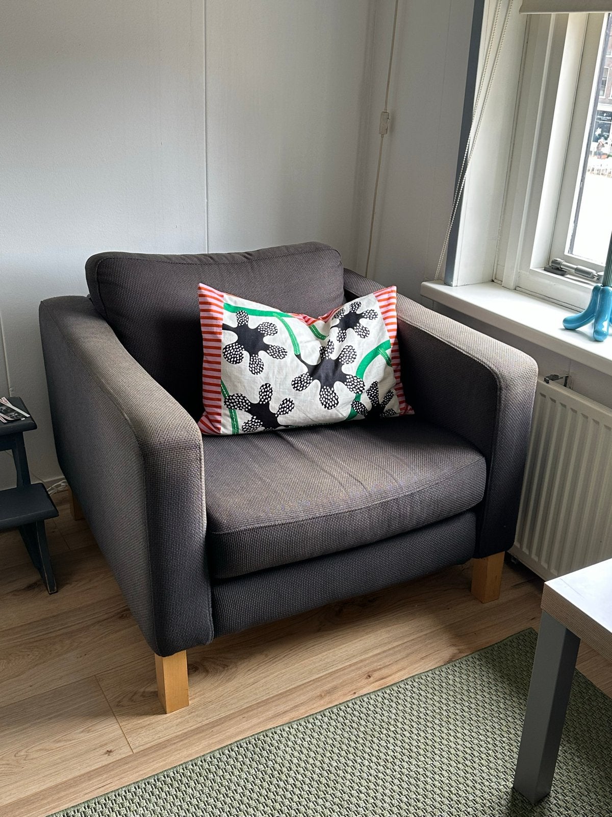 Grijze IKEA Fauteuil - Comfortabel en Stijlvol, Ophalen, Gebruikt, Stof, 75 tot 100 cm