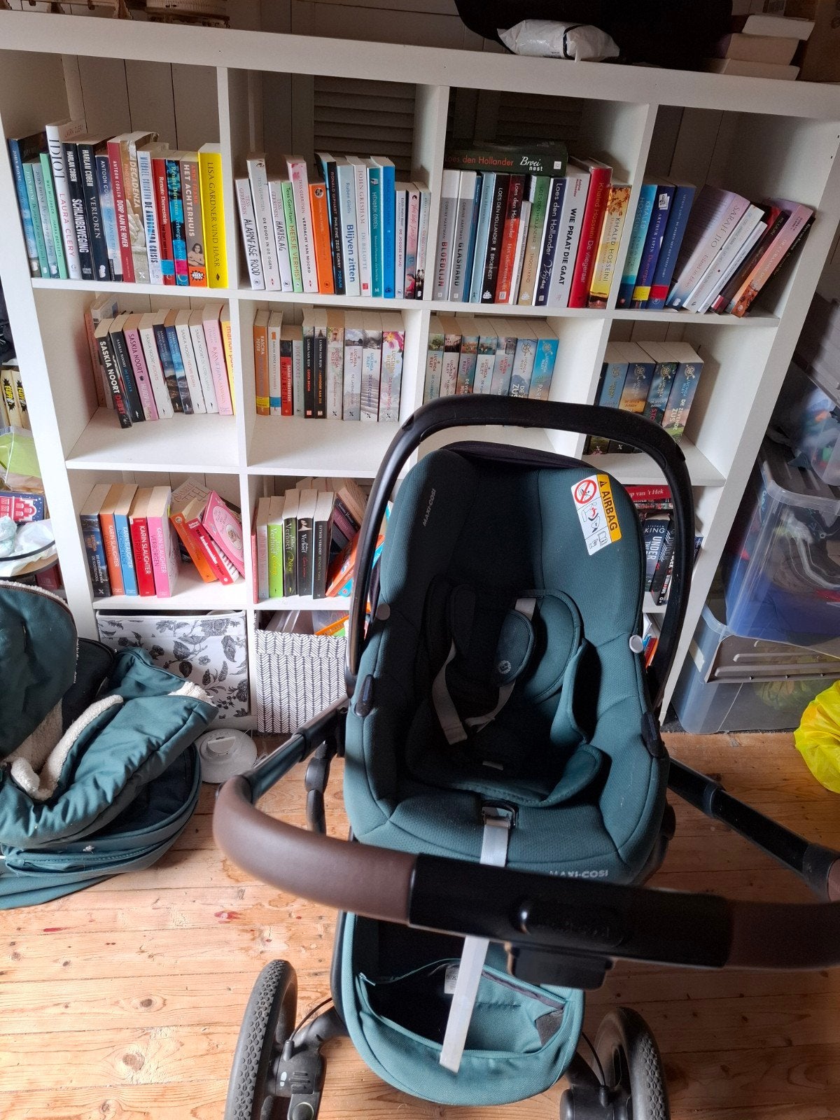 Maxi-Cosi lila XP + kinderwagen essential green, Ophalen, Gebruikt, Combiwagen, Met autostoeltje