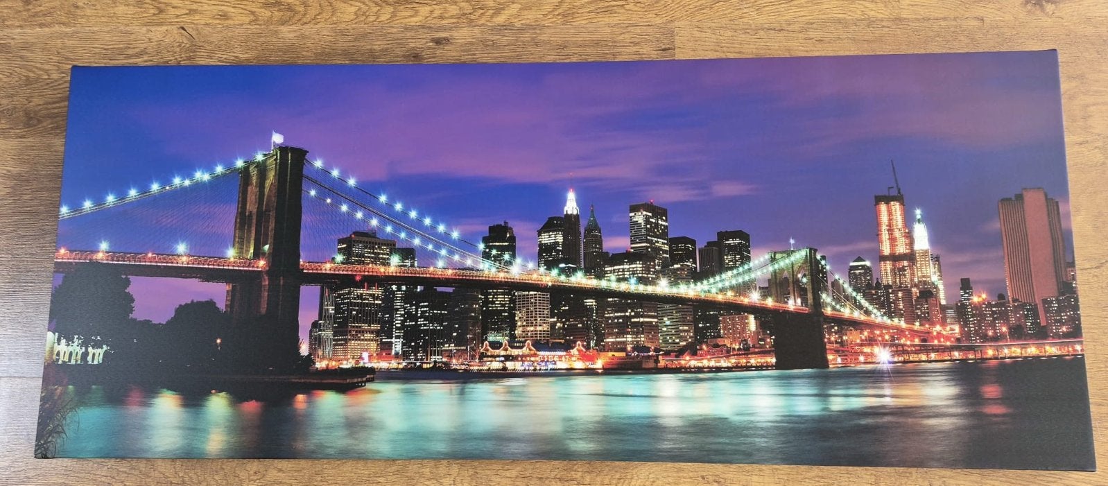 Canvas schilderij Brooklyn Bridge New York skyline, Ophalen, 50 – 75, 125 cm of meer, Zo goed als nieuw